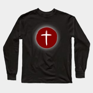 Christian Cross of Christ on Solar Eclipse Long Sleeve T-Shirt